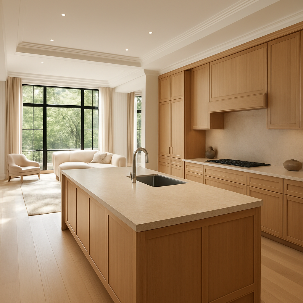 A newly renovated open-plan kitchen and living space